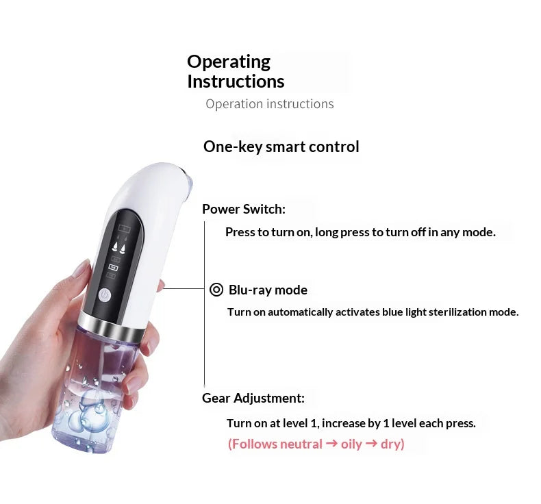 Black Pore Vacuum Remover Electric Micro Bubble Cleanser USB Recharge Beauty Device Skin Care Instrument Tool