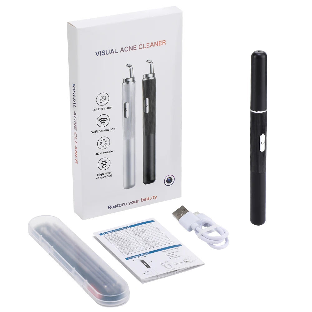 Visual Blackhead Remover 1296P HD Camera 50X Magnification Face Pimple Acne Pore Deep Clean Care Set Smart Blackhead Removal