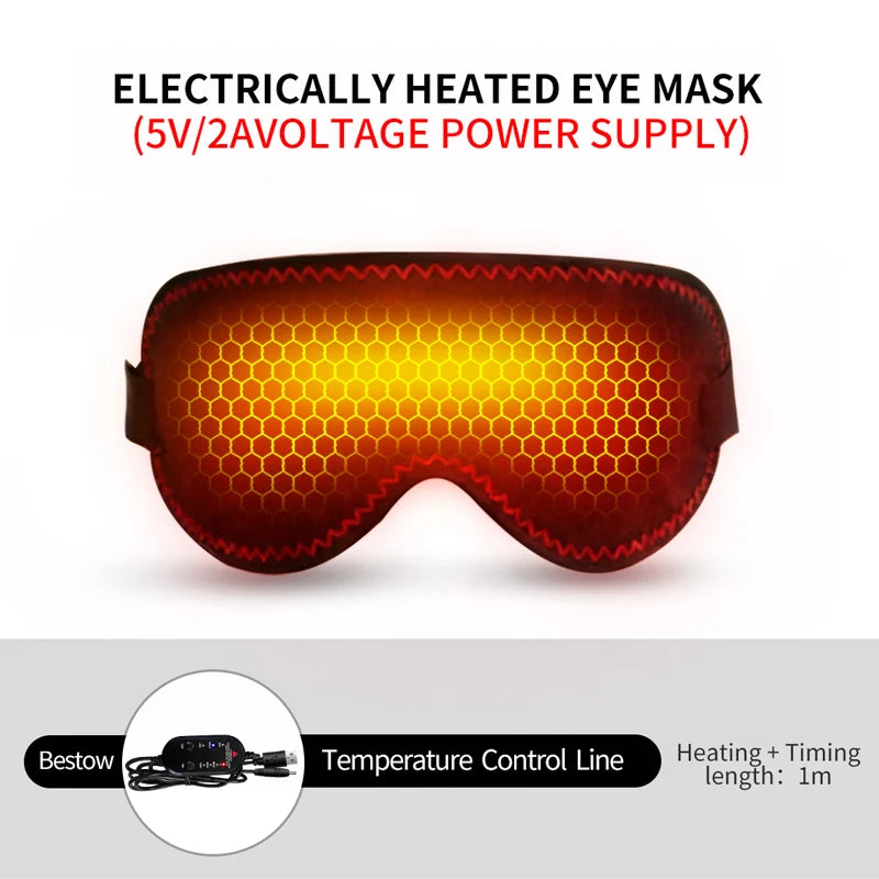 Heating Massage Eye Mask - Hot Compress Relieves Fatigue Dark Circles Aids Sleep 3 Gears Heat & Vibration (For Eye Strain)