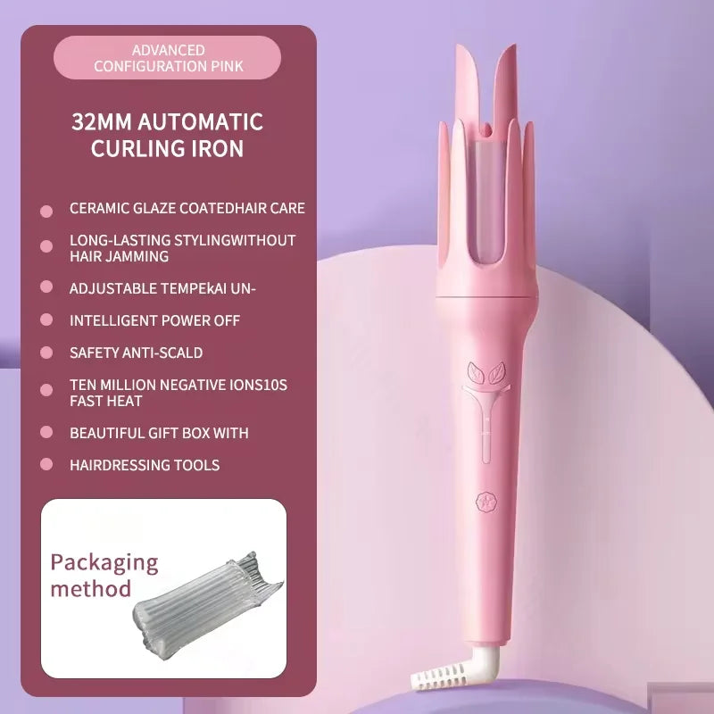 Automatic Curling Iron 32 mm Big Roll Anion Ceramic Hair Curler 4-Speed Adjustable Fast Heating Fashion Styling Tools