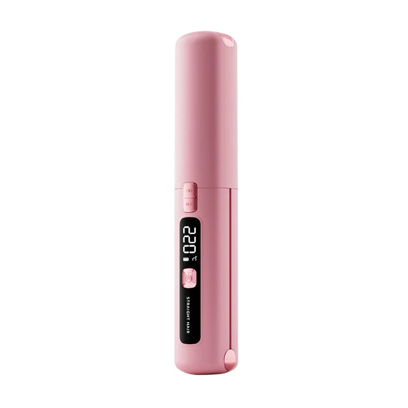 TINSOL New Mini Wireless Straightener Portable Curler, Multi-Function Professional Hair Styling Tool 6 Temperature Settings