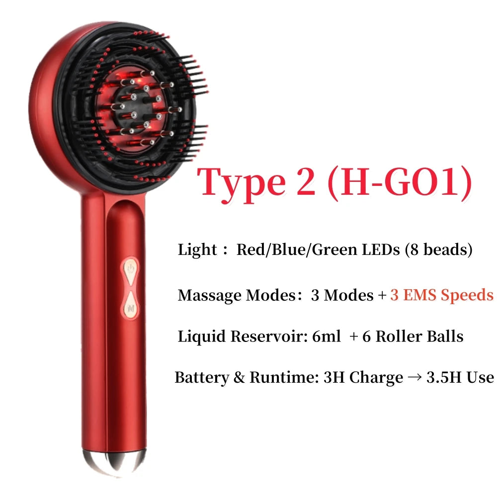 Electric Scalp Massage Comb for Growth Scalp Oil Applicator Hair Care 660nm Red Light Head Massager Improve Hair Loss Brush