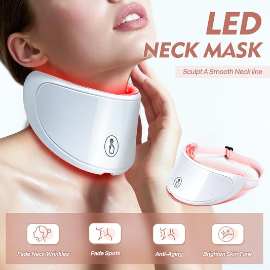 Neck LED Lift Mask Photon Anti-Wrinkle Skin Tightening Neck Beauty Device Skin Brighten Rejuvenation Neck Wrinkle Remover