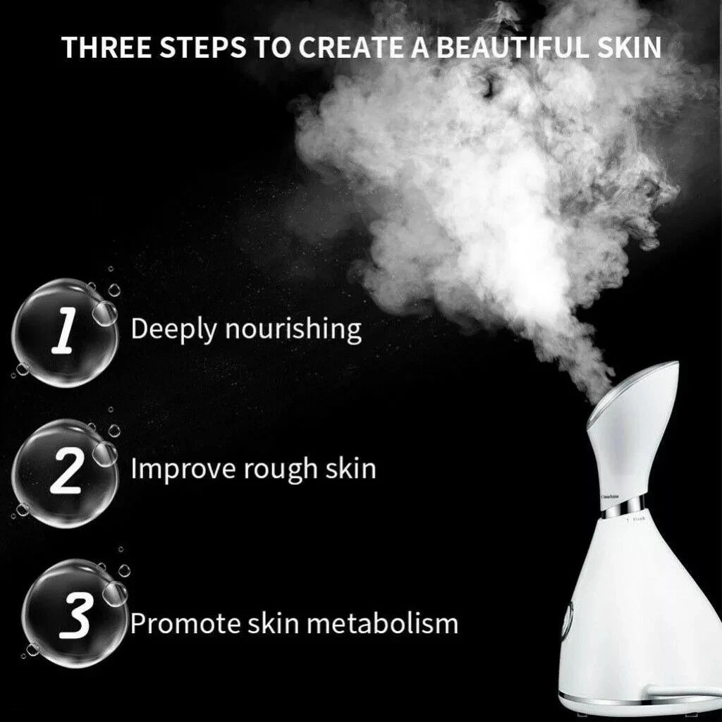 Nano Ionic Facial vaporizer Hot Face Steamer Blackhead Remover Vacuum Skin Scrubber Silicone Face Cleaning Brush Skin Care Set