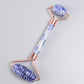 Rose Gold Sawtooth Face Roller Gua Sha Tool Massage Set Natural Jade Acupuncture Scraping Body Healing White Stone Massager Care