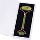Rose Gold Sawtooth Face Roller Gua Sha Tool Massage Set Natural Jade Acupuncture Scraping Body Healing White Stone Massager Care