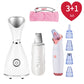 Nano Ionic Facial vaporizer Hot Face Steamer Blackhead Remover Vacuum Skin Scrubber Silicone Face Cleaning Brush Skin Care Set