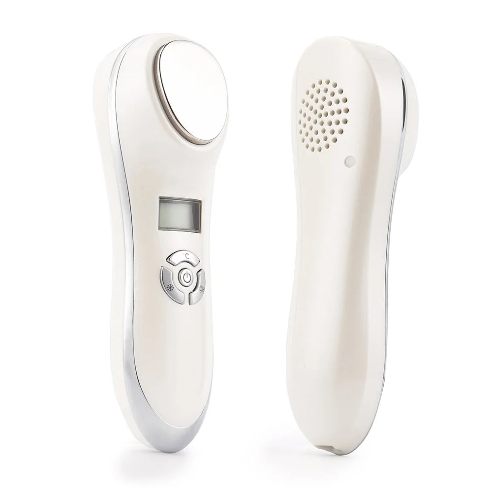 Facial Hot&Cold Vibration Massager Ice Skin Care Cryotherapy Calm Skin Shrink Pores Warm Heating Relax Skin Lifting Device