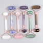 Rose Gold Sawtooth Face Roller Gua Sha Tool Massage Set Natural Jade Acupuncture Scraping Body Healing White Stone Massager Care