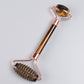 Rose Gold Sawtooth Face Roller Gua Sha Tool Massage Set Natural Jade Acupuncture Scraping Body Healing White Stone Massager Care