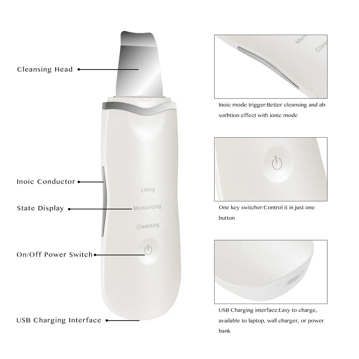 Nano Ionic Facial vaporizer Hot Face Steamer Blackhead Remover Vacuum Skin Scrubber Silicone Face Cleaning Brush Skin Care Set