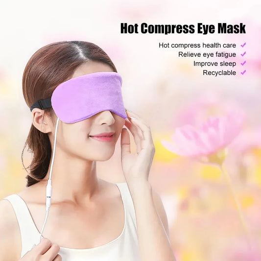 USB Heated Eye Mask for Dry Eyes & Sleep – Warm Compress with Constant Temperature,  Dark Circles & Puffiness Heated Eye Mask