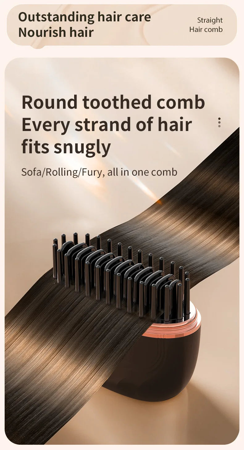 2026 New Mini Straightener Rechargeable Portable Hair Straightener Brush Anti-Scald Shell Cordless USB Charging Straighteners