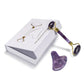 Rose Quartz Natural Jade Roller Massager Guasha Set Obsidian Amethyst Gouache Scraper Facial Lifting Massage Tools With Gift Box