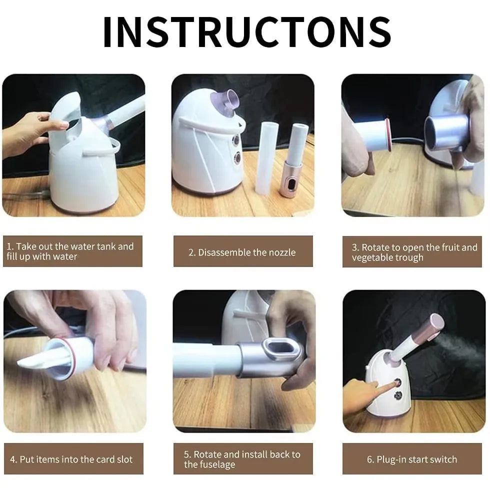Facial Steamer Hot Cold Warm Mist Humidifier Face Deep Cleaning Vaporizer Nano Ionic Sprayer Salon Home Ozone Skin Moisturizer