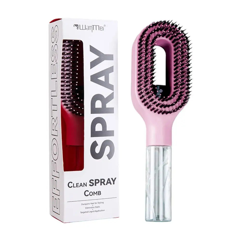 2in1 Sprayer Comb Reusable Water Spray Hair Paddle Brush Soft Bristle Detangler Comb for Daily Hair Moisturizing Styling
