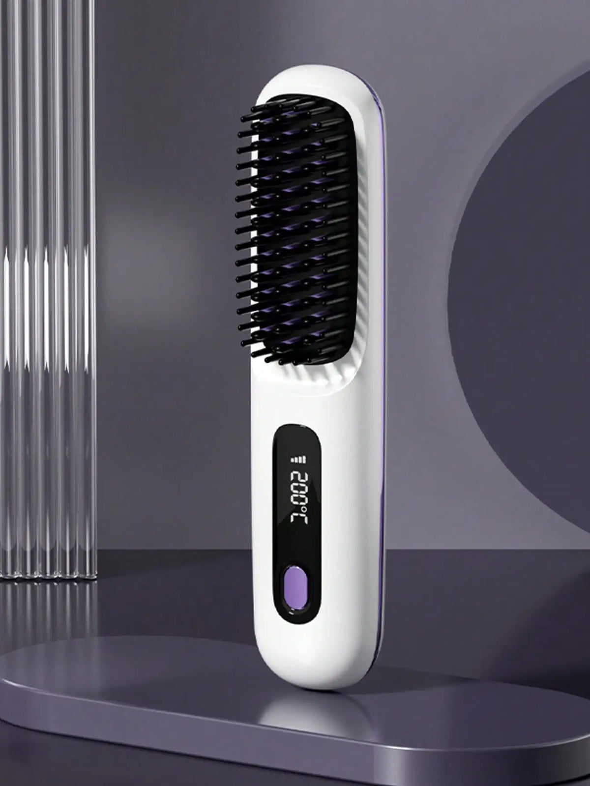 Women's Wireless Portable Hair Straightener, USB Rechargeable Negative Ion Hot Air Straightening Brush, Effectively Smooths Frizz, Makes Hair Shiny And Soft, Anti-Scald Design, 3 Temperature Settings, 30 Seconds Fast Heating,