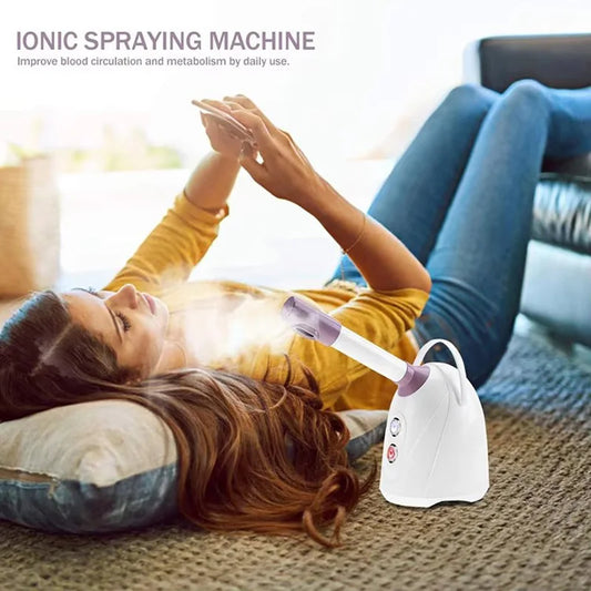 Facial Steamer Hot Cold Warm Mist Humidifier Face Deep Cleaning Vaporizer Nano Ionic Sprayer Salon Home Ozone Skin Moisturizer