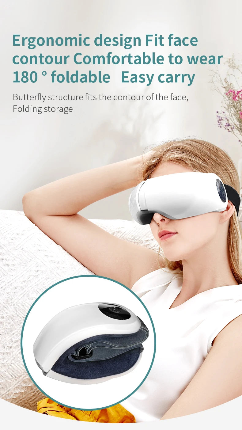 Smart Airbag Vibration Eye Massager Heating Bluetooth Music Eye Care Instrumen Hot Compress Relieves Fatigue And Dark Circles