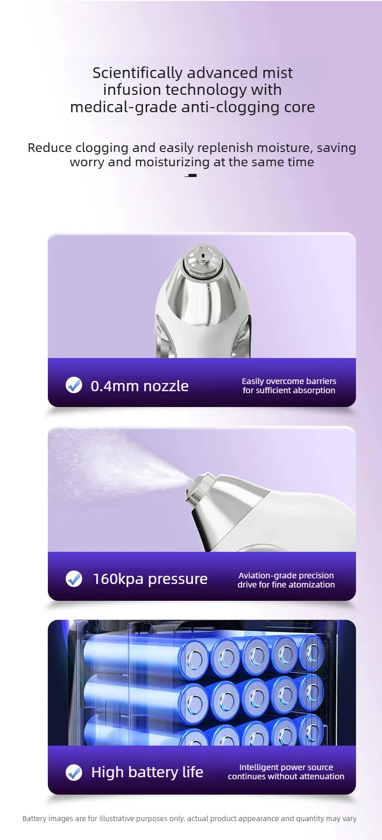 Handheld High Pressure Hydrating Facial Steamer Nano Ionic Mist Sprayer 5ml Detachable Essence Bottle Long-lasting Moisture Lock