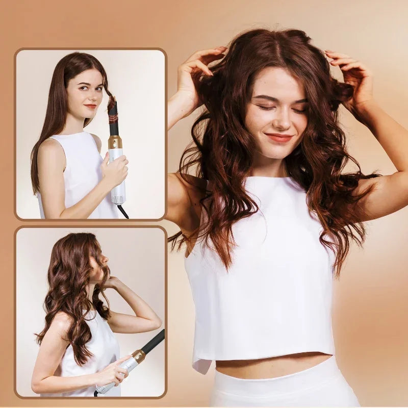 Hair Dryer 5-In-1 Electric Hair Comb Negative Ion Straight Curler Brush Blow Dryer Air Comb Removable Brush Kit Tool