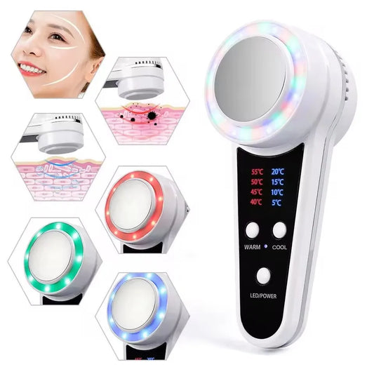 Cryotherapy Face Care Device Hot Cold Hammer Blue Photon Acne Treatment Facial Massager Skin Lifting Rejuvenation Beauty Machine