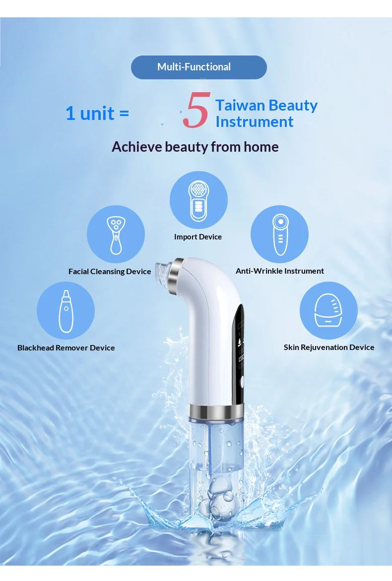 Black Pore Vacuum Remover Electric Micro Bubble Cleanser USB Recharge Beauty Device Skin Care Instrument Tool