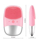 Square Electric Facial Cleansing Brush Silicone Rechargeable Introducer Beauty Device Ultrasonic Face Cleaning Massage Tool