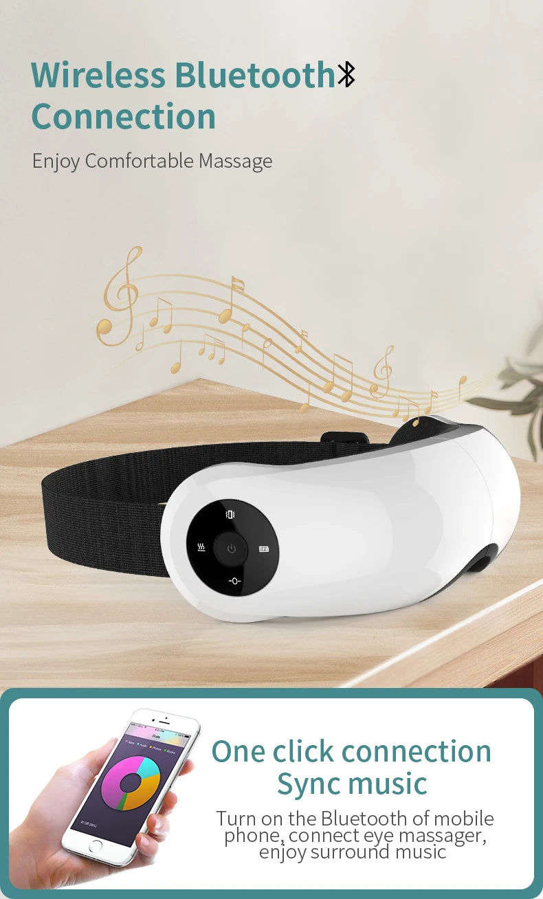 Smart Airbag Vibration Eye Massager Heating Bluetooth Music Eye Care Instrumen Hot Compress Relieves Fatigue And Dark Circles