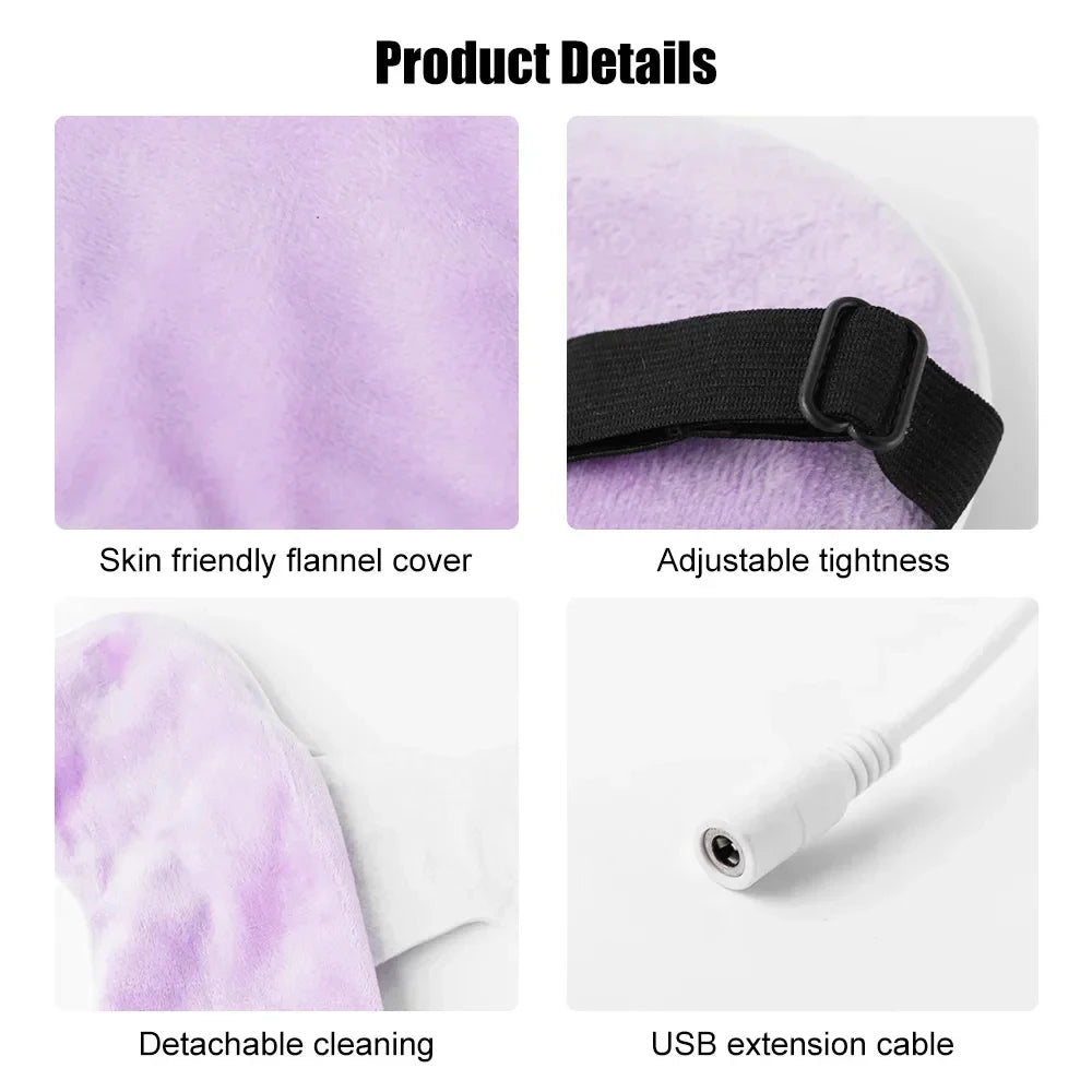 USB Heated Eye Mask for Dry Eyes & Sleep – Warm Compress with Constant Temperature,  Dark Circles & Puffiness Heated Eye Mask