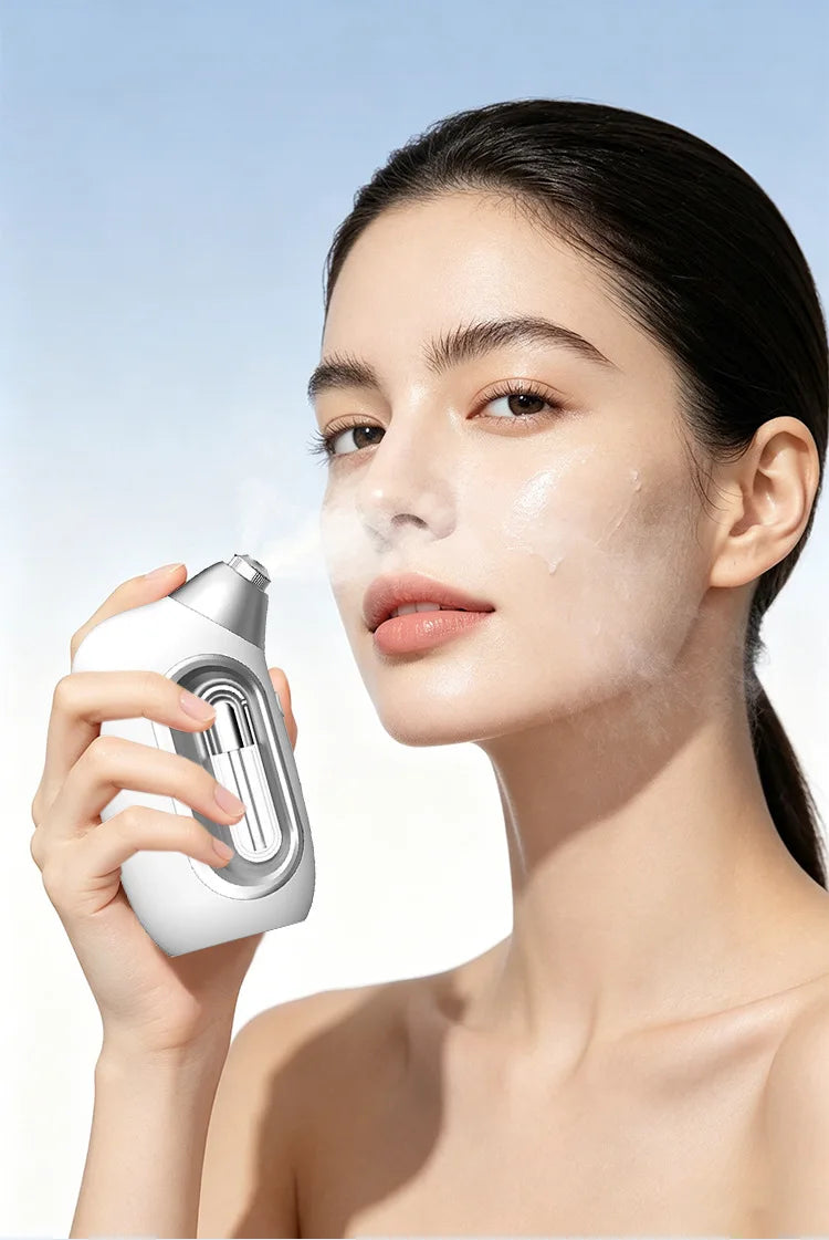 Handheld High Pressure Hydrating Facial Steamer Nano Ionic Mist Sprayer 5ml Detachable Essence Bottle Long-lasting Moisture Lock
