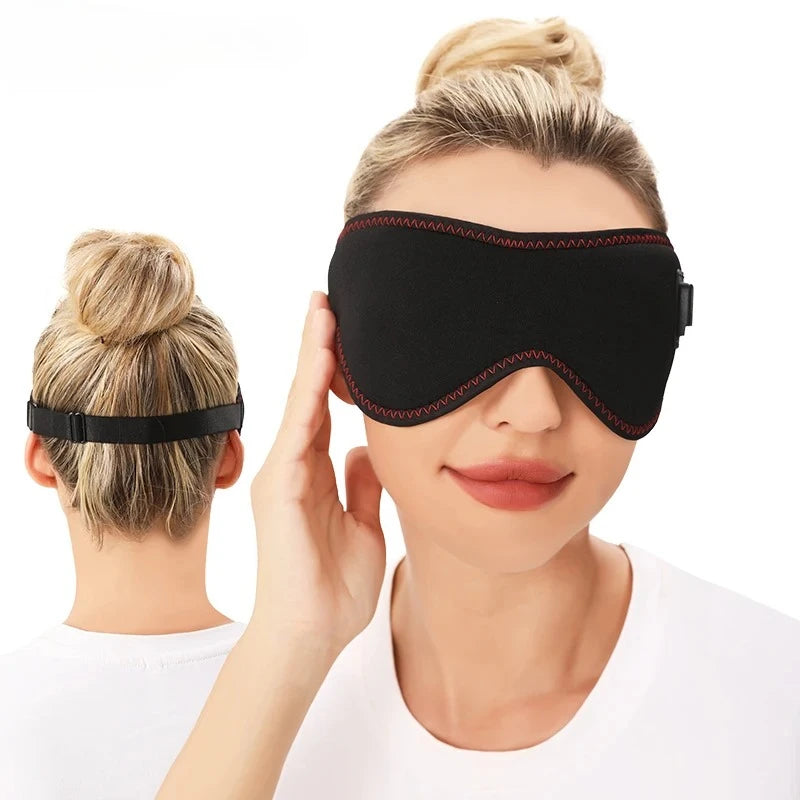 Heating Massage Eye Mask - Hot Compress Relieves Fatigue Dark Circles Aids Sleep 3 Gears Heat & Vibration (For Eye Strain)