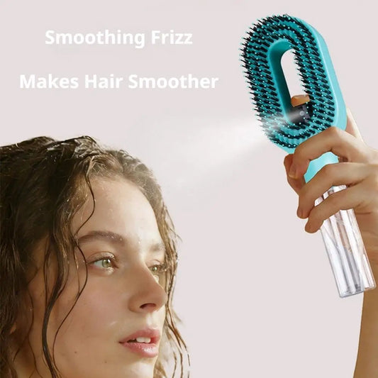 2in1 Sprayer Comb Reusable Water Spray Hair Paddle Brush Soft Bristle Detangler Comb for Daily Hair Moisturizing Styling