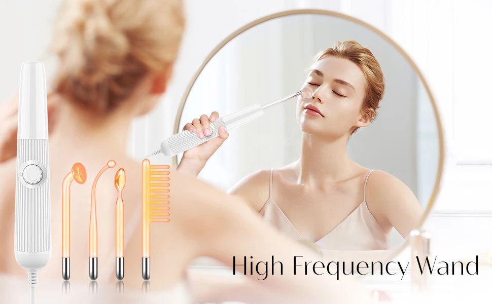 DARSONVAL High Frequency Electrode Wand Machine Neon Electrotherapy Glass Tube Acne Spot Wrinkles Remover Beauty Facial Care