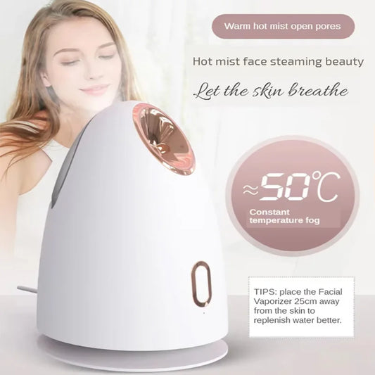 Portable beauty facial steam generator, facial skin steam machine, household nano ion cold and hot facial nebulizer