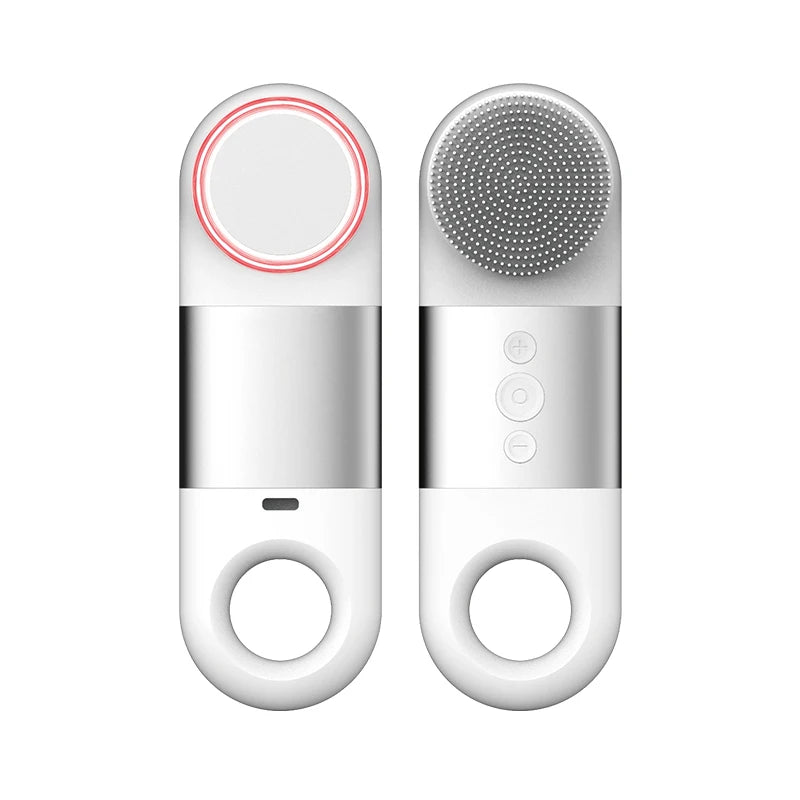 Hot Cold Facial Cleansing Brush Waterproof Face Scrubber Device Rechargeable Face Brush Electric Silicone Face Exfoliating Tool