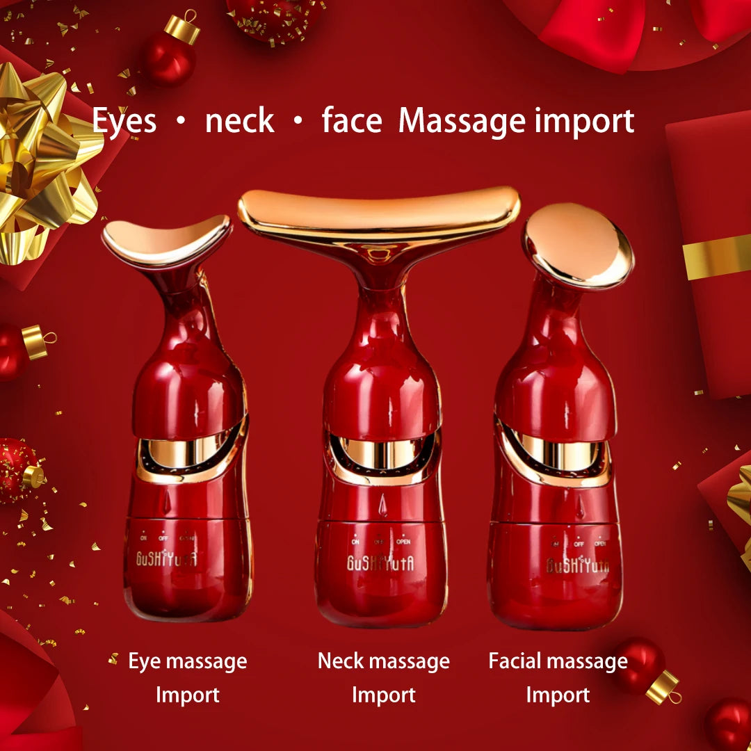 3 In 1 Face Massager Neck Facial Eye Massage Introducer Microcurrent Skin Rejuvenation Anti Aging Beauty Device BEAUTY TOOLS