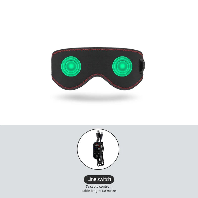Heating Massage Eye Mask - Hot Compress Relieves Fatigue Dark Circles Aids Sleep 3 Gears Heat & Vibration (For Eye Strain)