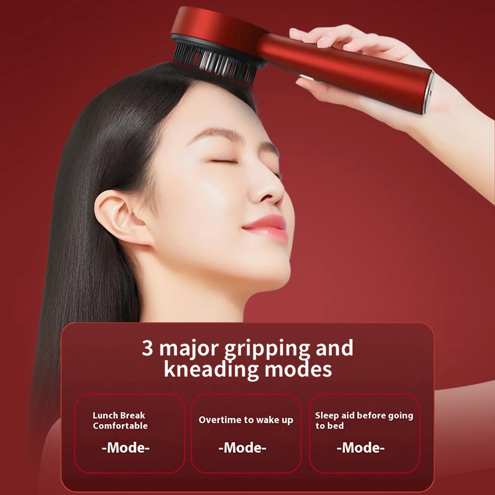 Electric Head Massager Hair Growth Comb Scalp Relax Massager 630nm Red Light Oil Applicator Anti-Hair Loss Hair Care Hairbrush