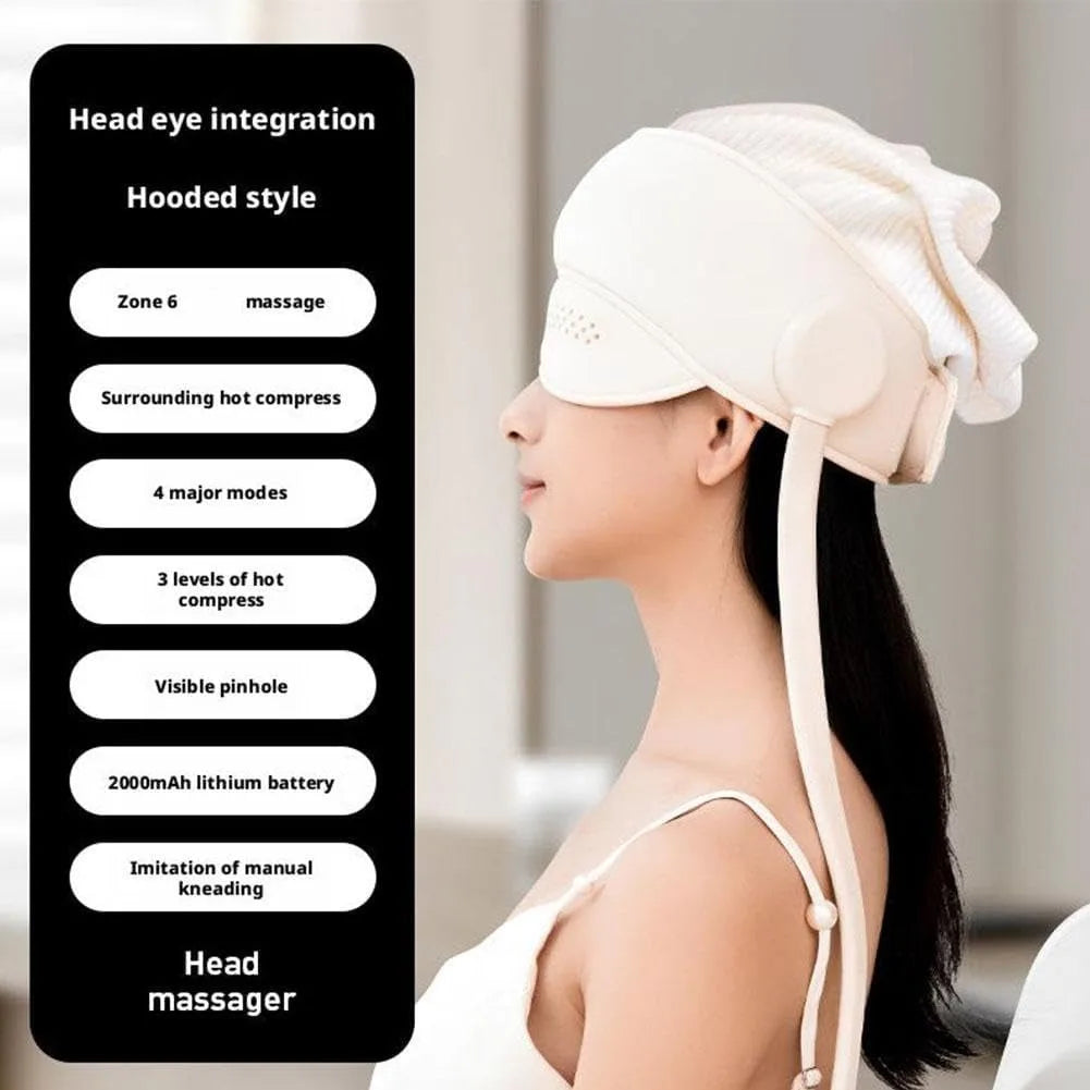 Air Pressure Head Massager Electric Head Eye Massager Graphene Heating Eye Hot Compress for Relax Improve Sleep Stress Relief