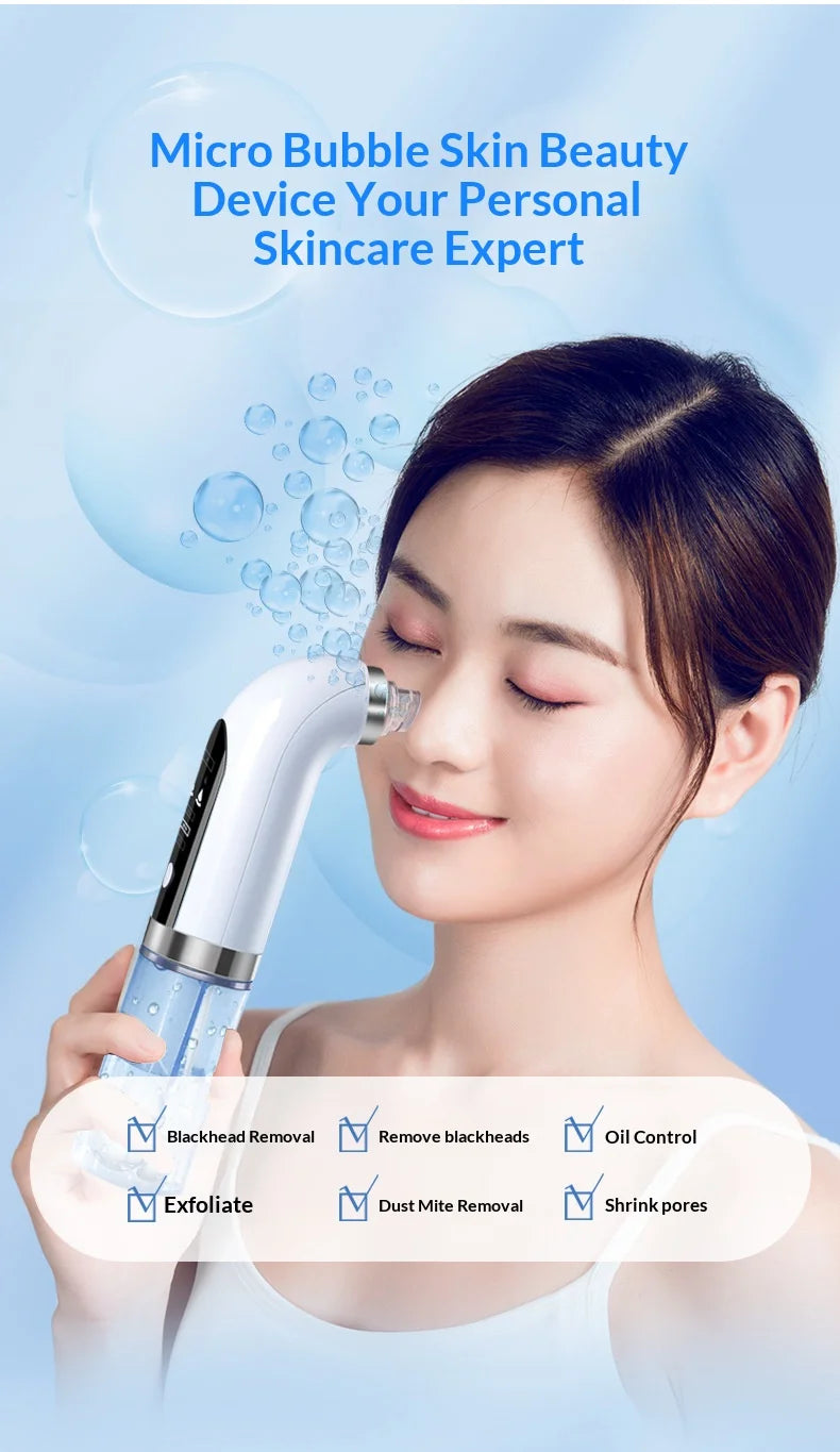 Black Pore Vacuum Remover Electric Micro Bubble Cleanser USB Recharge Beauty Device Skin Care Instrument Tool