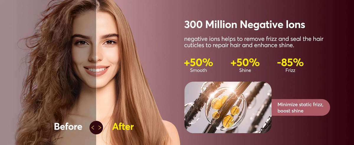 5 in 1 Air Wrap Hair Styler Frizz-Free Auto Wrap Curler, High-Speed Hair Dryer, Straightening & & Blow Dryer Brush for Styling