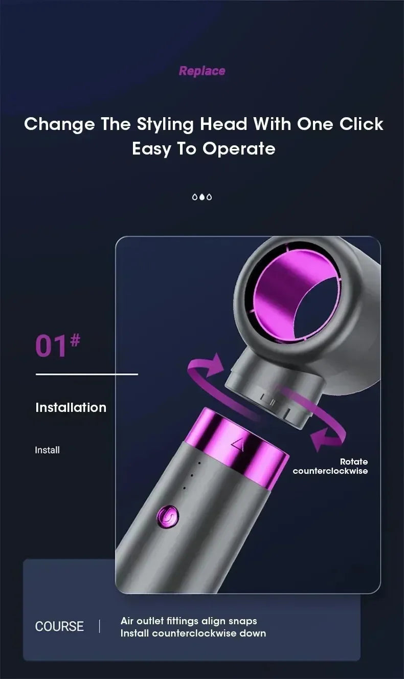 5-in-1 Hair Dryer with Straightener and Curler for Home Travel Salon Use, 110V/220V Negative Ion Fast Drying Styler Strong Wind