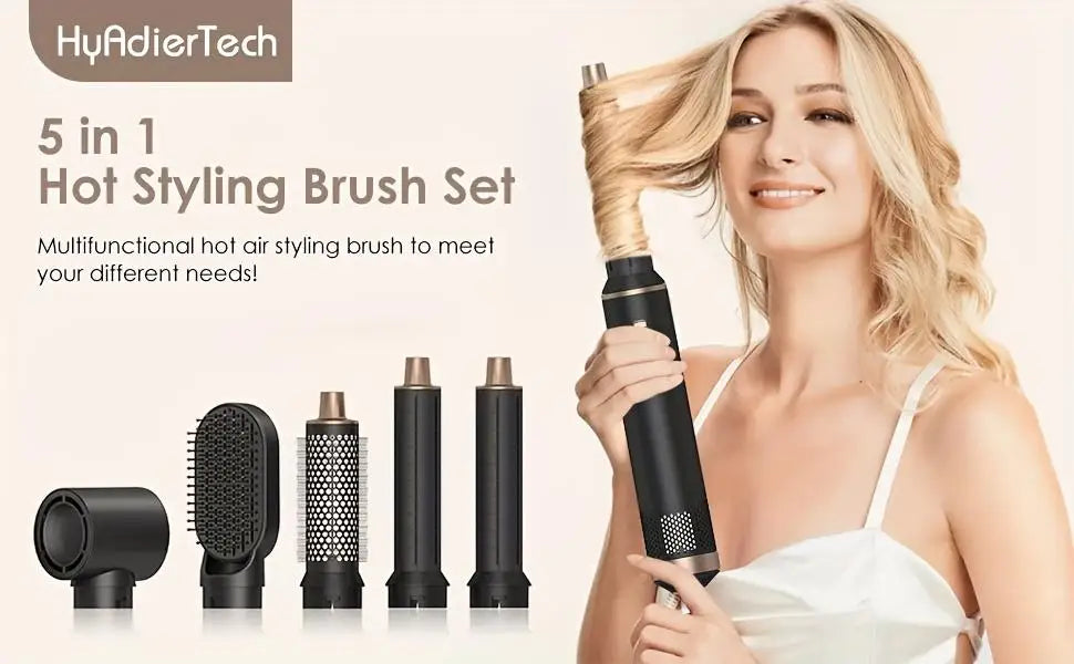 UKLISS 5 in 1 Blow Dryer Brush, Hair Dryer Brush Air Curler Air Curling Wrap Styler, Hot Air Brush Negative Ion Curler