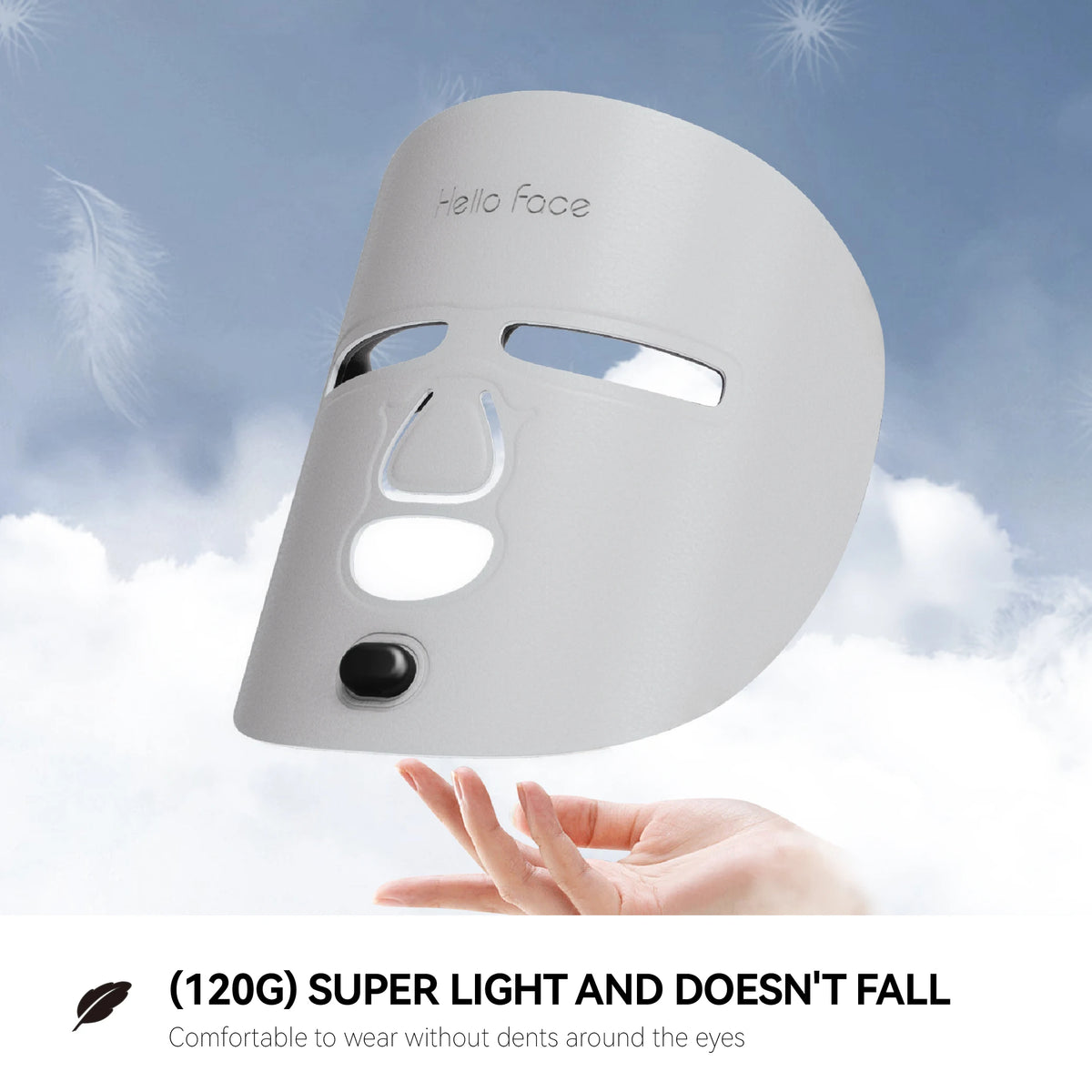 Hello Face 510K Wireless Near-Infrared and Red Light Therapy Facial Mask For Powerful Anti-ageing Professional Ultra-light Mask
