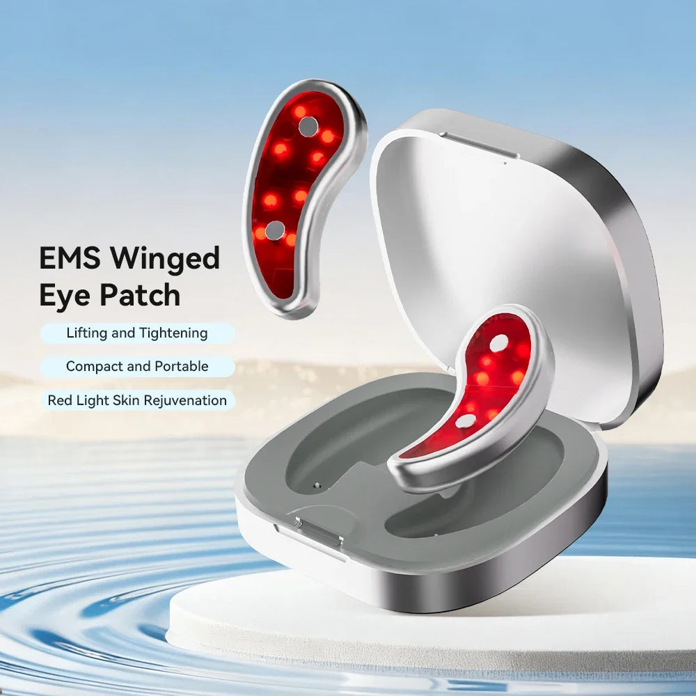 Wireless electric EMS micro current eye care massager, eye LED red light sticker, beauty instrument, eye massage equip