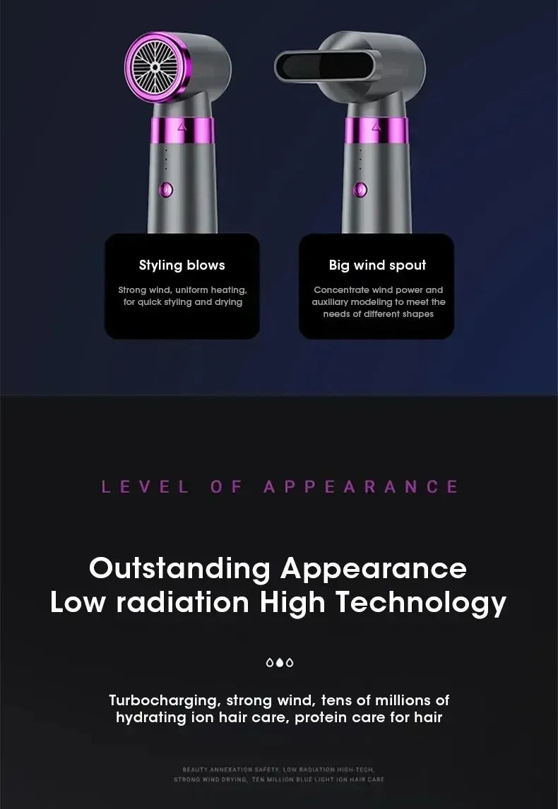 5-in-1 Hair Dryer with Straightener and Curler for Home Travel Salon Use, 110V/220V Negative Ion Fast Drying Styler Strong Wind