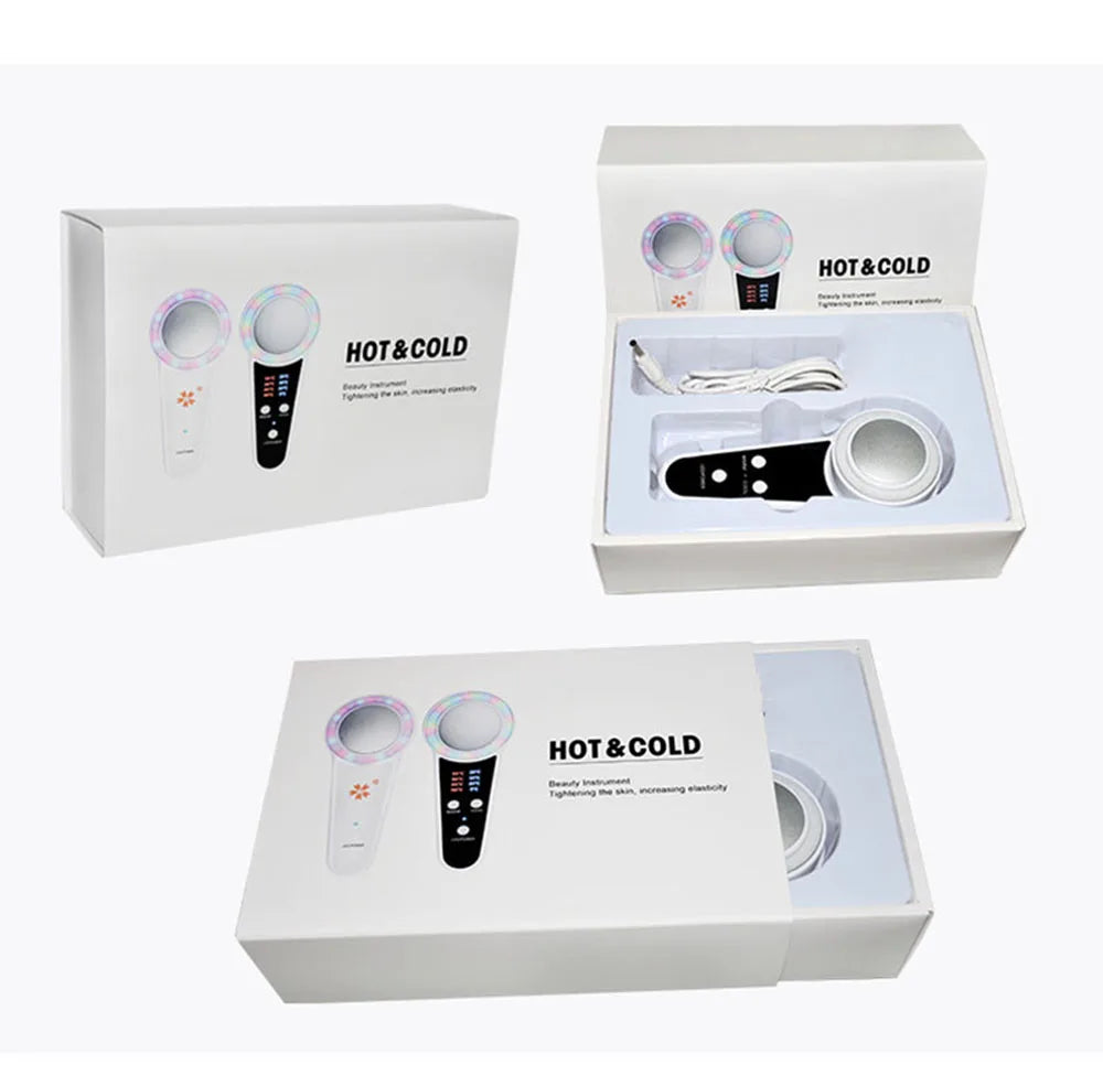 Cryotherapy Face Care Device Hot Cold Hammer Blue Photon Acne Treatment Facial Massager Skin Lifting Rejuvenation Beauty Machine