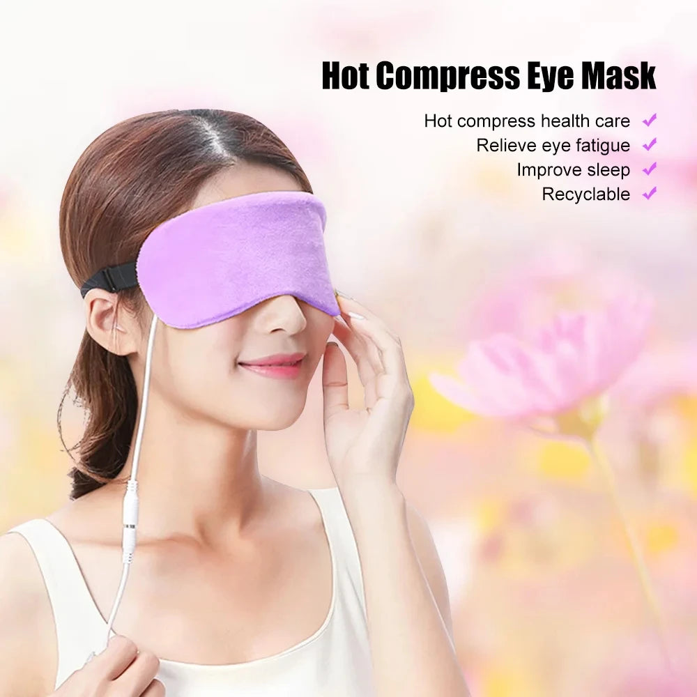USB Heated Eye Mask for Dry Eyes & Sleep – Warm Compress with Constant Temperature,  Dark Circles & Puffiness Heated Eye Mask