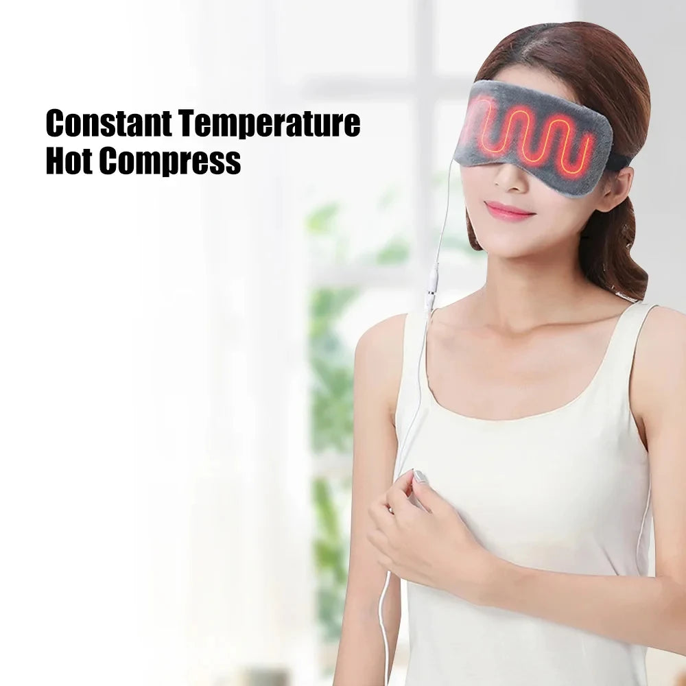 USB Heated Eye Mask for Dry Eyes & Sleep – Warm Compress with Constant Temperature,  Dark Circles & Puffiness Heated Eye Mask